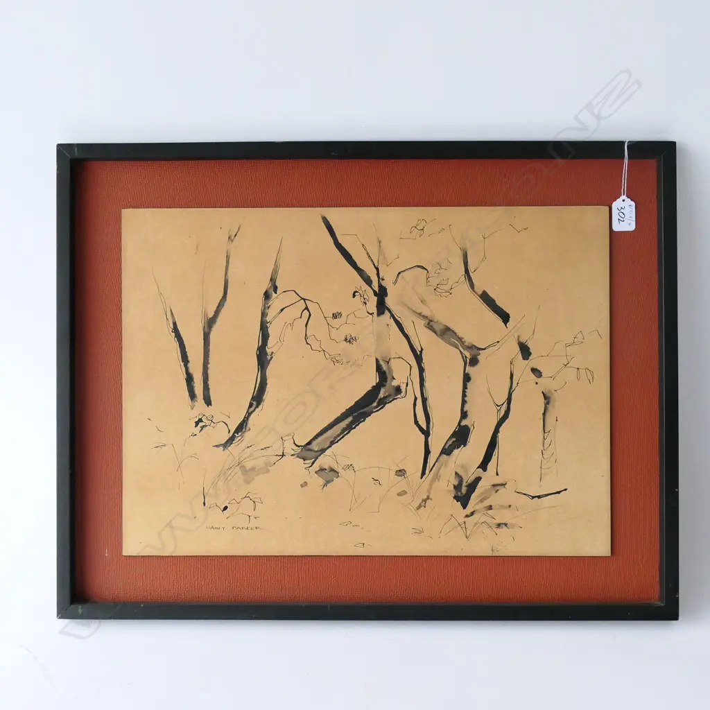 NANCY PARKER, INK ON BOARD, 'TREE STUDY'  Image 1++