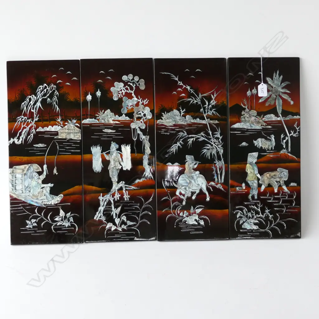 4 LACQUER AND MOP PANELS 495 X 195MM Image 1++
