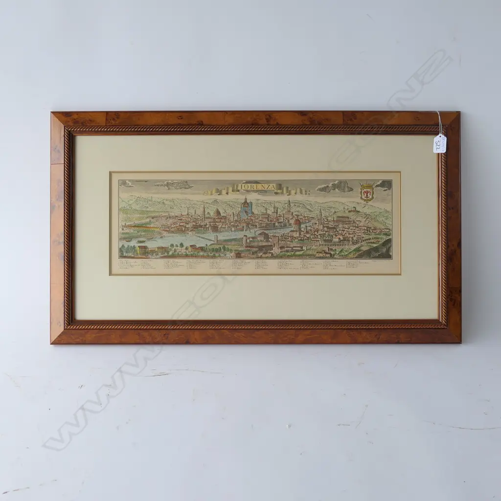 LG ANTIQUE PRINT OF FLORENCE 'FIORENZA', 810 X 460MM Image 1++