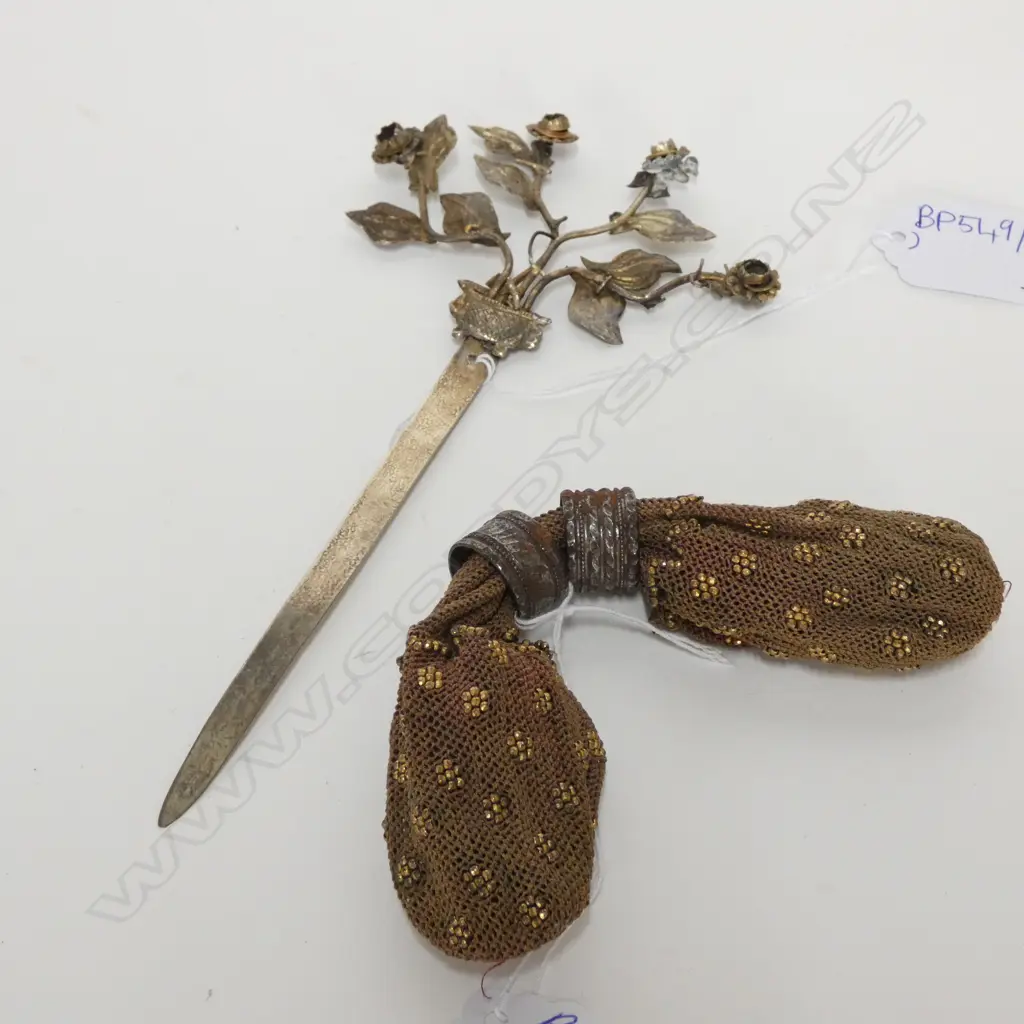 CHINESE HAIR PIN & OLD FRENCH MISERS PURSE Image 1++