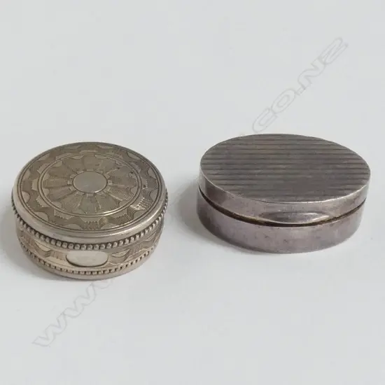 SILVER AND SILVER PLATE PILL BOXES