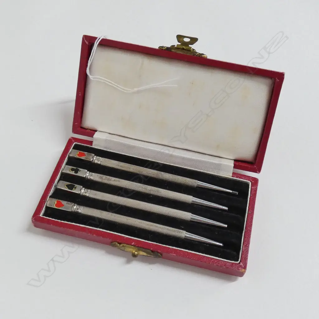 SET OF STERLING SILVER BRIDGE PENCILS IN BOX Image 1++