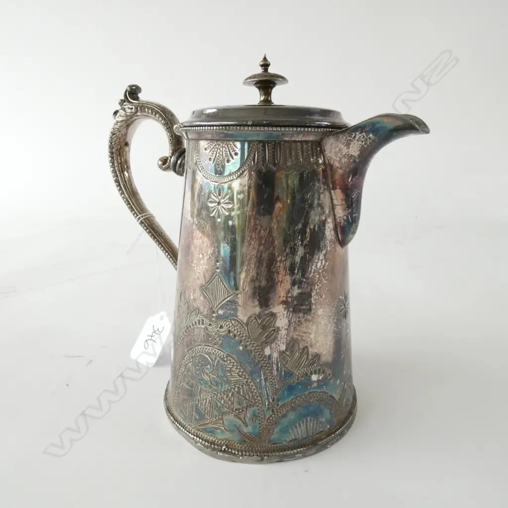 VICTORIAN SILVER PLATE HOT WATER POT Image 1++
