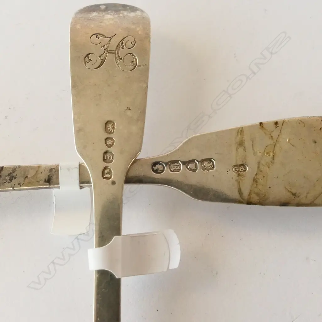 FORKS X 2 , LONDON 1827 AND LONDON 1857 , STERLING SILVER, 155GM Image 1++