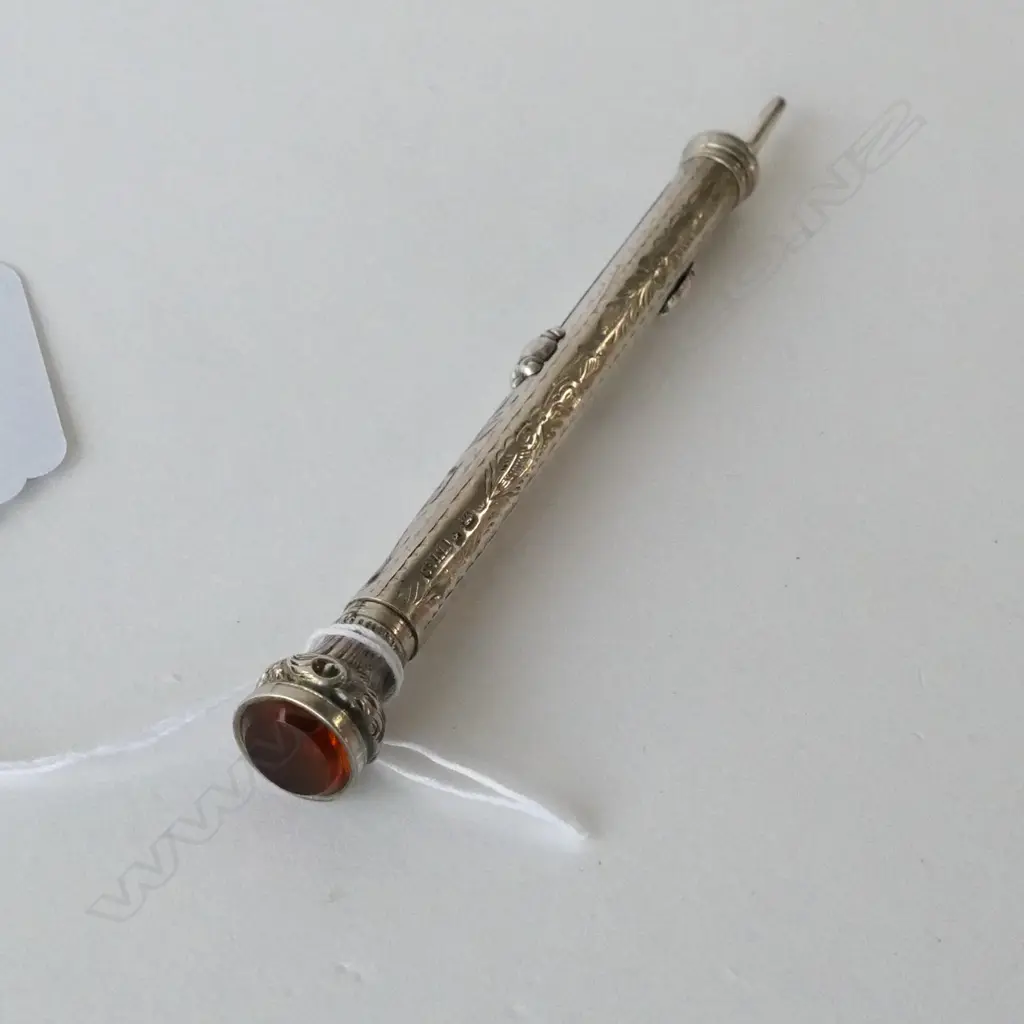 SILVER PROPELLING PENCIL & DIP PEN BIRMINGHAM 1906 Image 1++