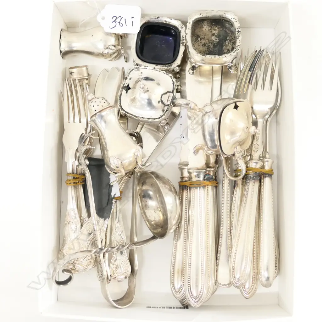 SILVER PLATE TONGS LADLE 2 FISH SETS & CONDIMENTS Image 1++