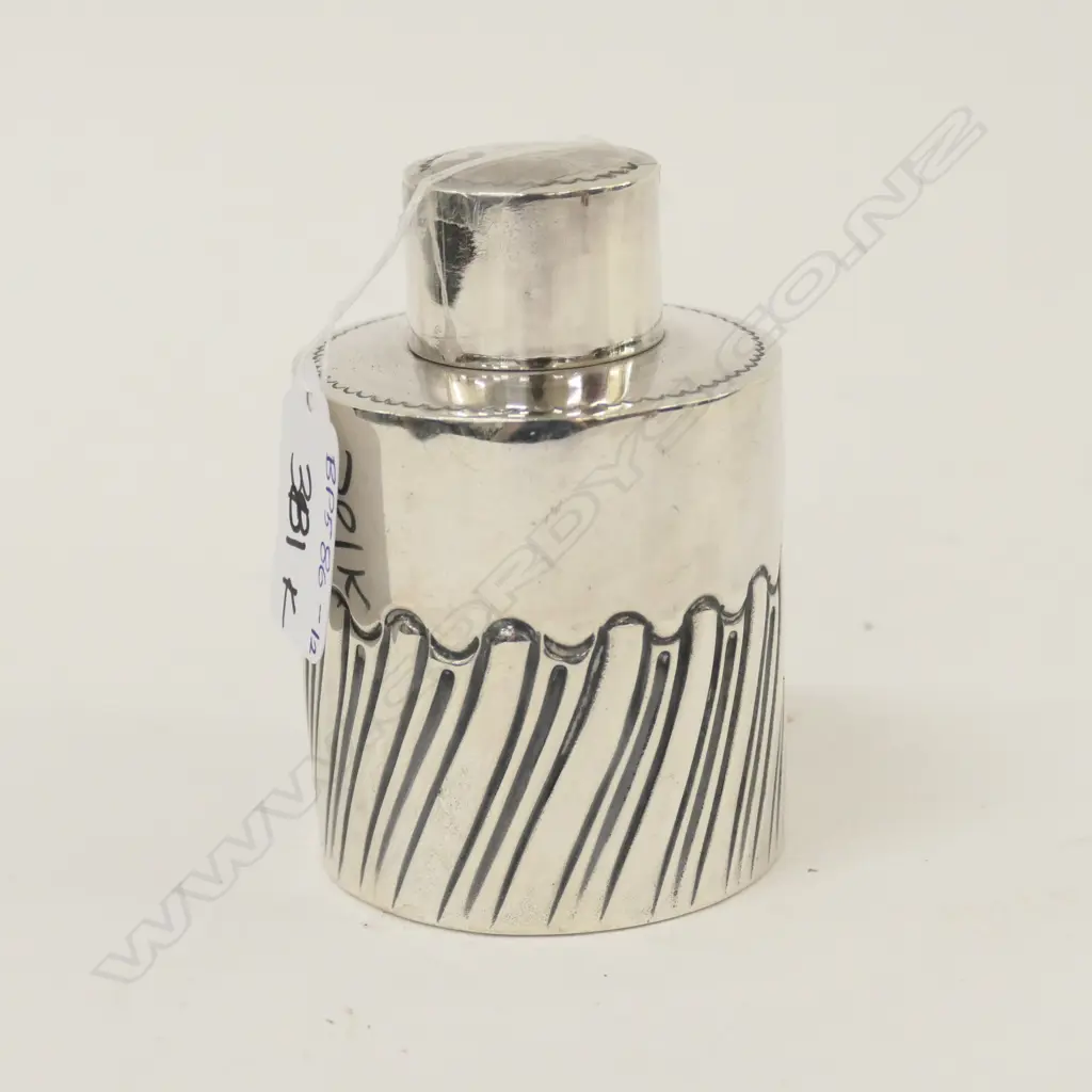 EDW S. SILVER TEA CADDY SHEFFILED HM Image 1++