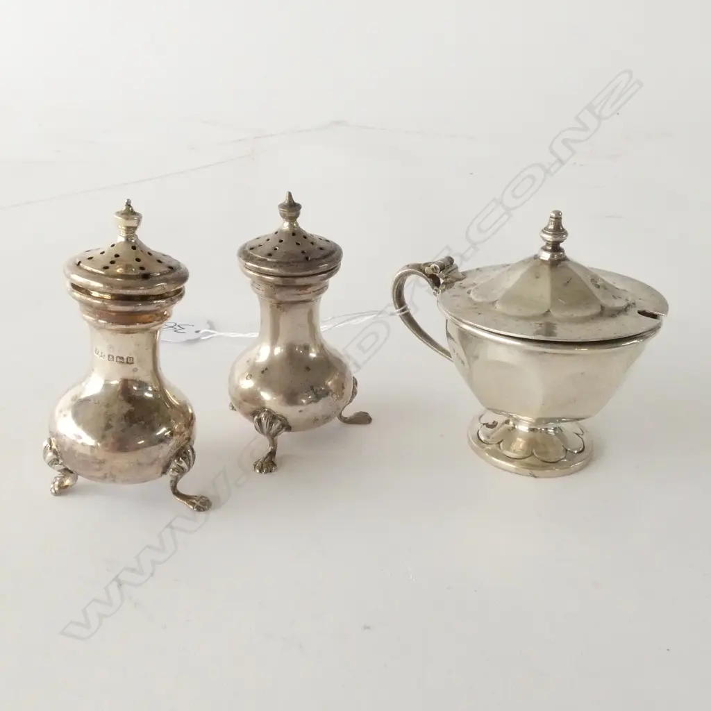3 STG SILVER CONDIMENTS TOTAL WEIGHT 152 GRAMS  Image 1++