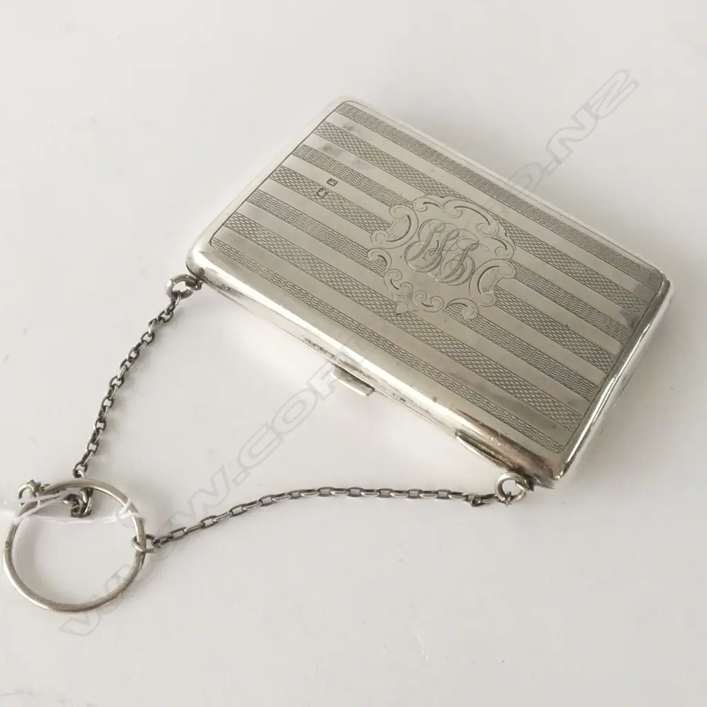 EDWARDIAN SILVER NOTE BOOK WITH SILVER PENCIL BIRM. 1909 Image 1++