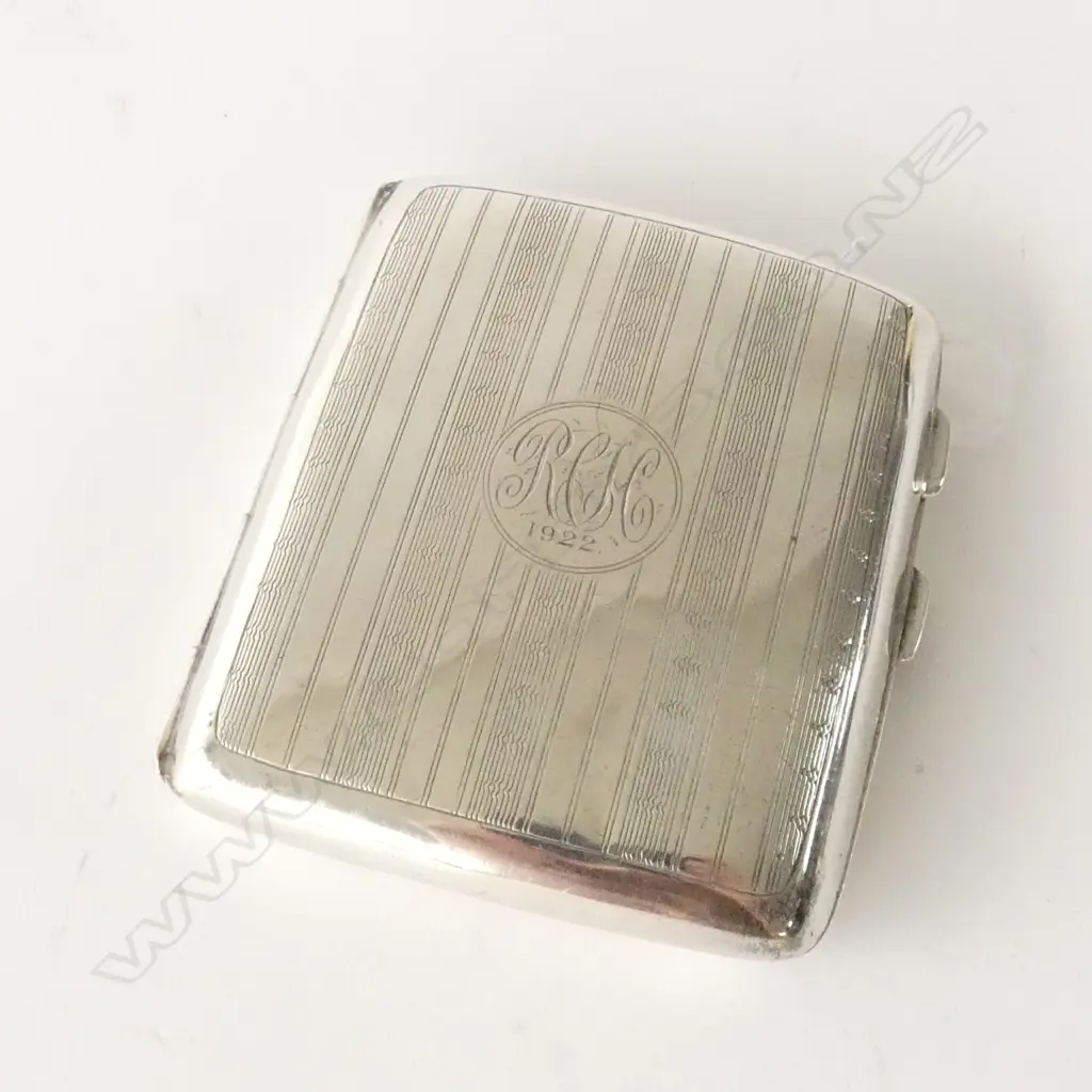 SILVER CIGARETTE CASE BIRM. 1921 Image 1++