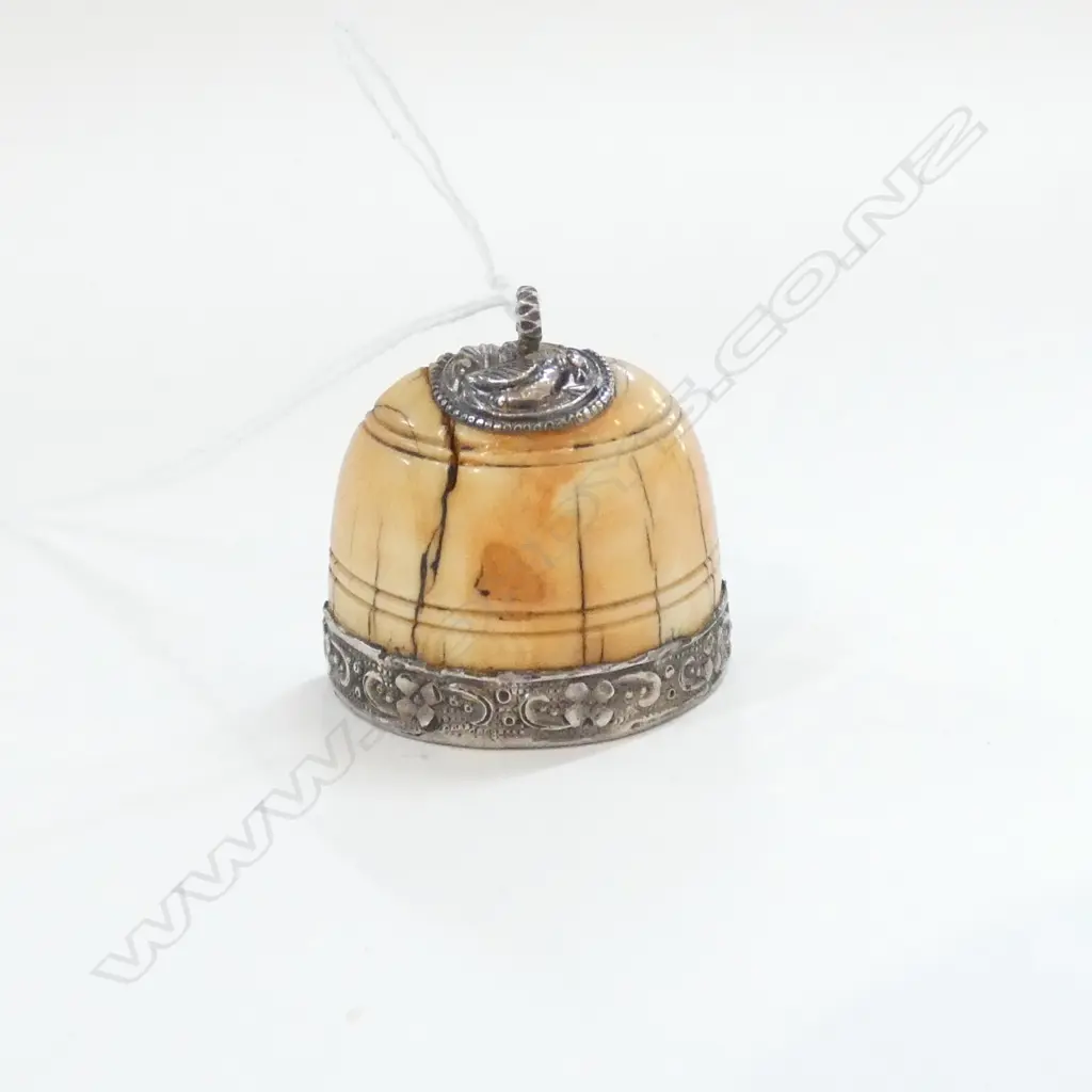 TIBETAN IVORY & SILVER PENDANT H. 30MM Image 1++