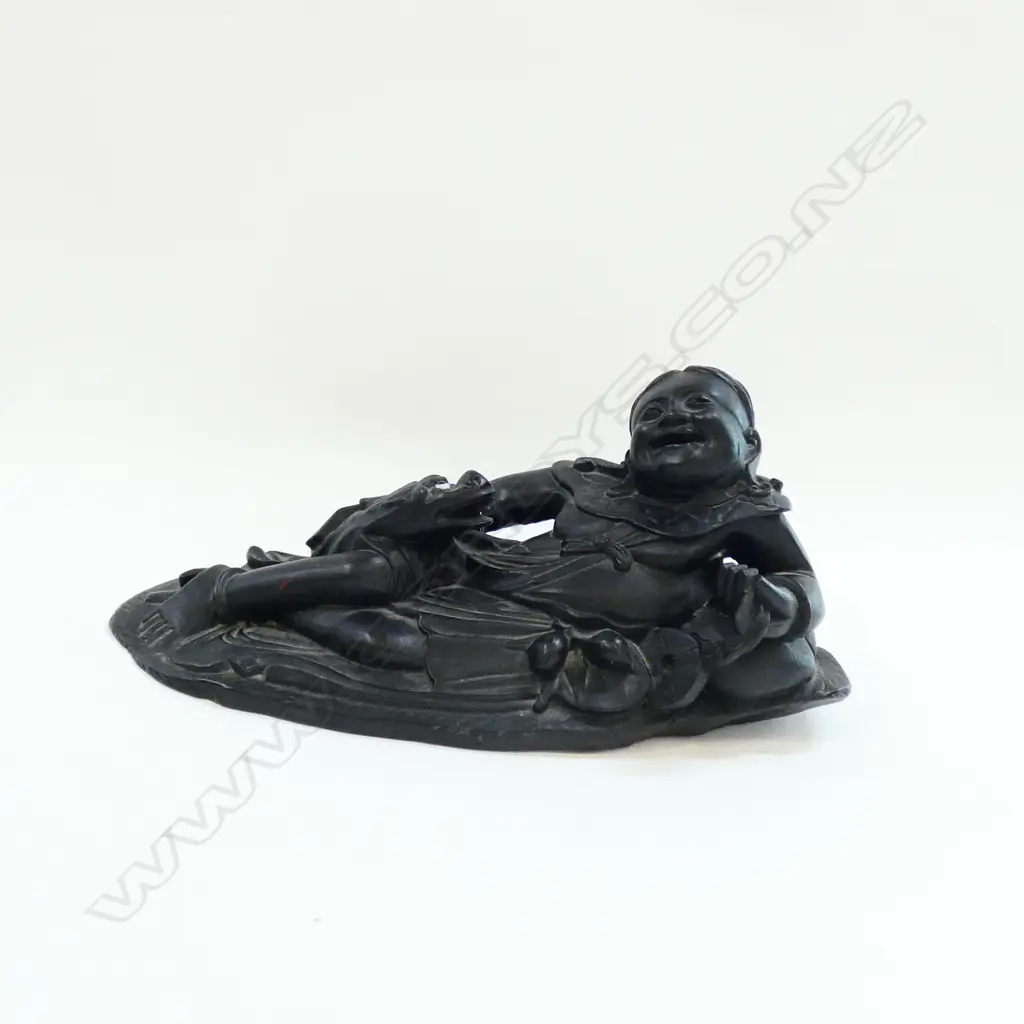 CARVED WOODEN CHINESE FIGURE L. 325MM Image 1++