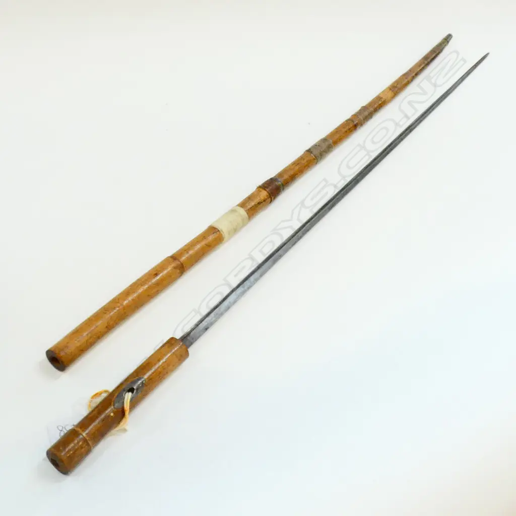 (19167) OLD BAMBOO SWORD STICK OLD REPAIR Image 1++