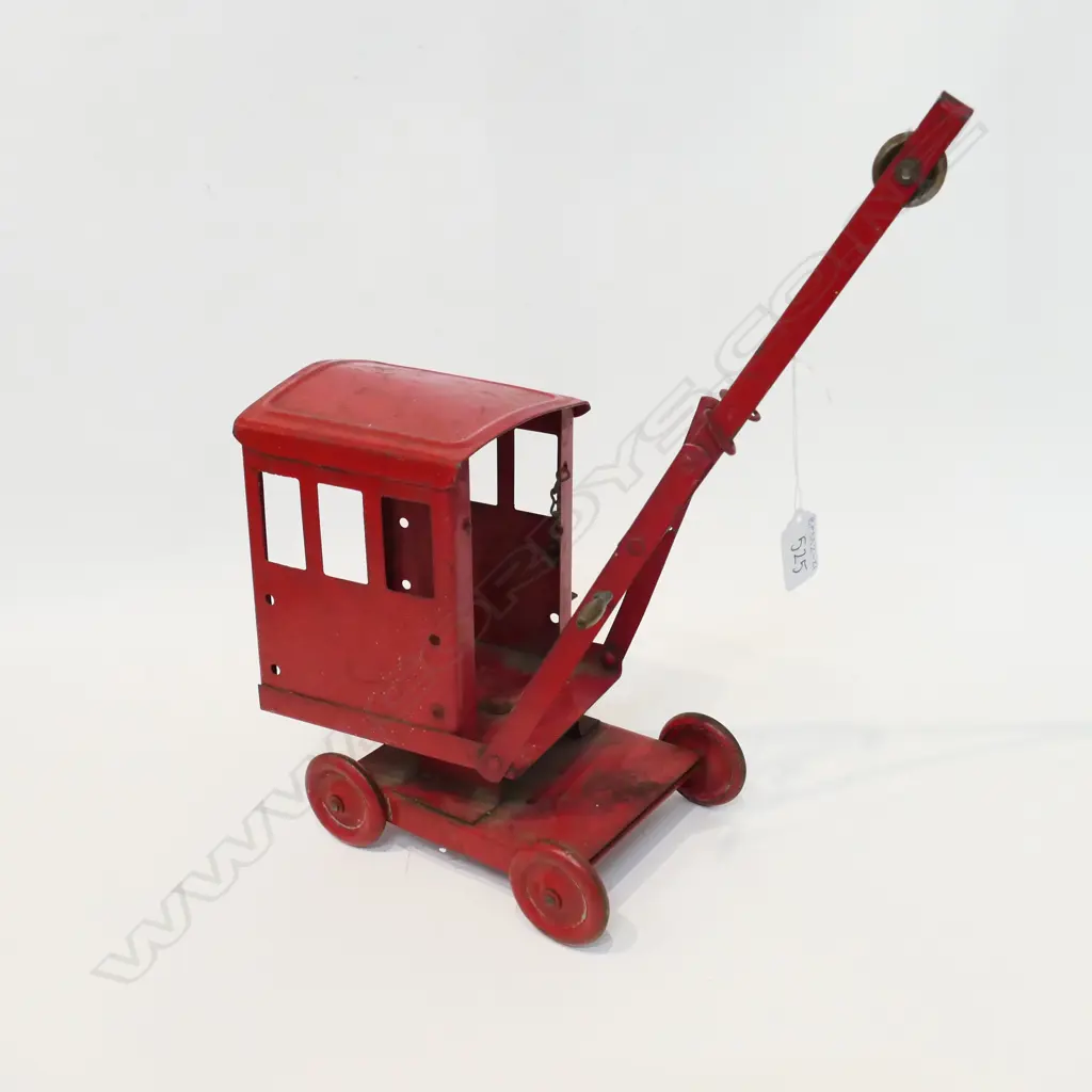 TRIANG MOBILE CRANE, RED TIN PLATE, H.380mm Image 1++