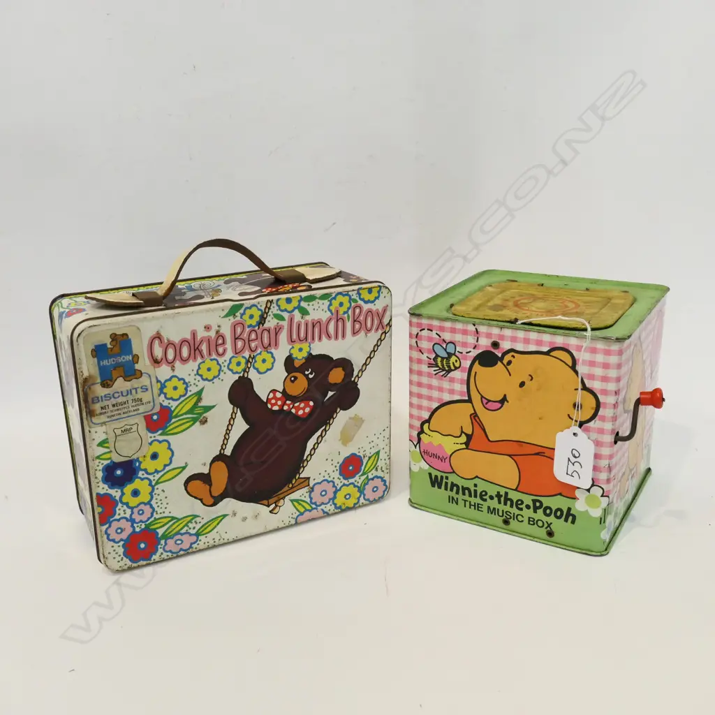 2 VINTAGE TINPLATE BOXES; 'WINNIE-THE-POOH... Image 1++