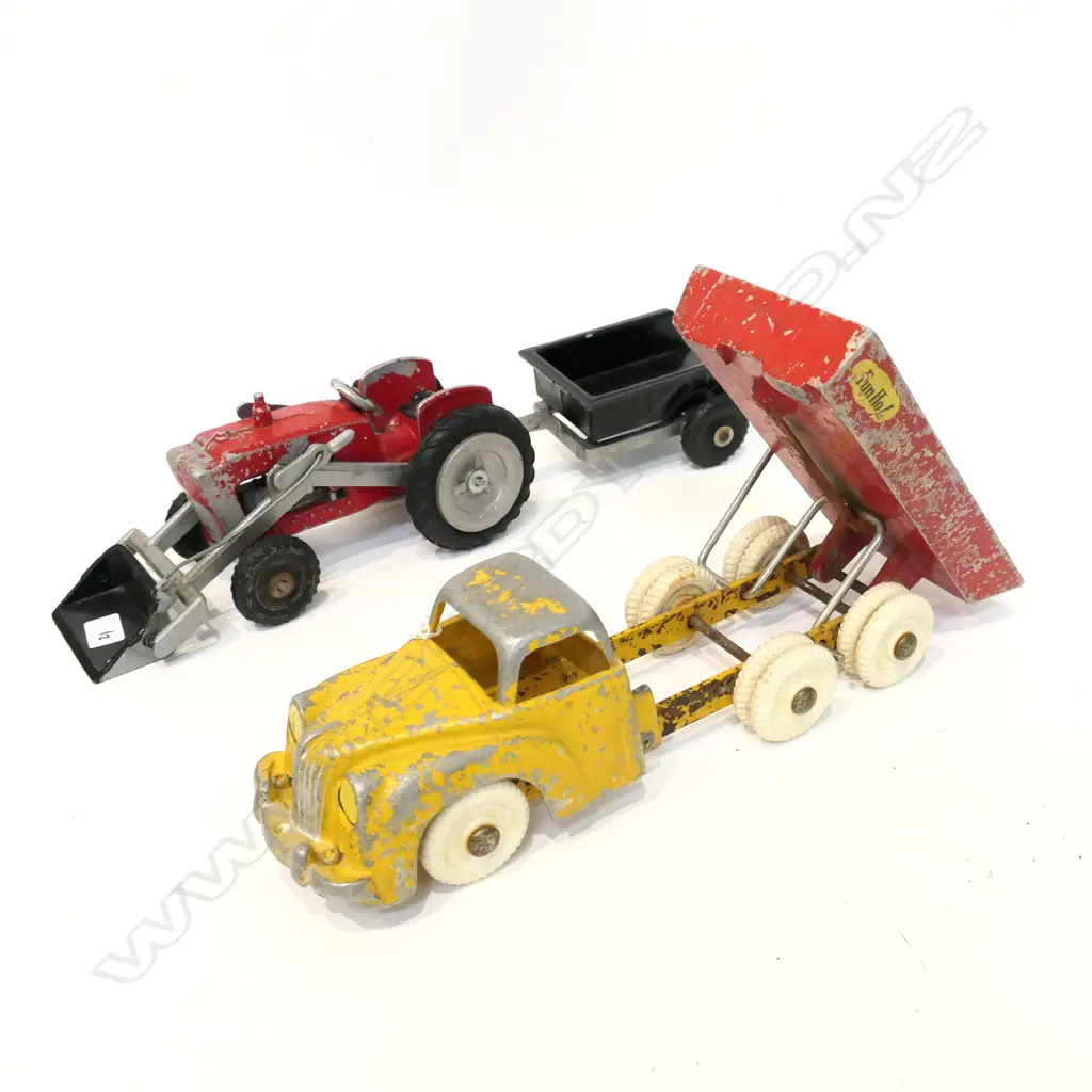FUN HO TIP TRUCK + TRACTOR WITH TRAILER Image 1++
