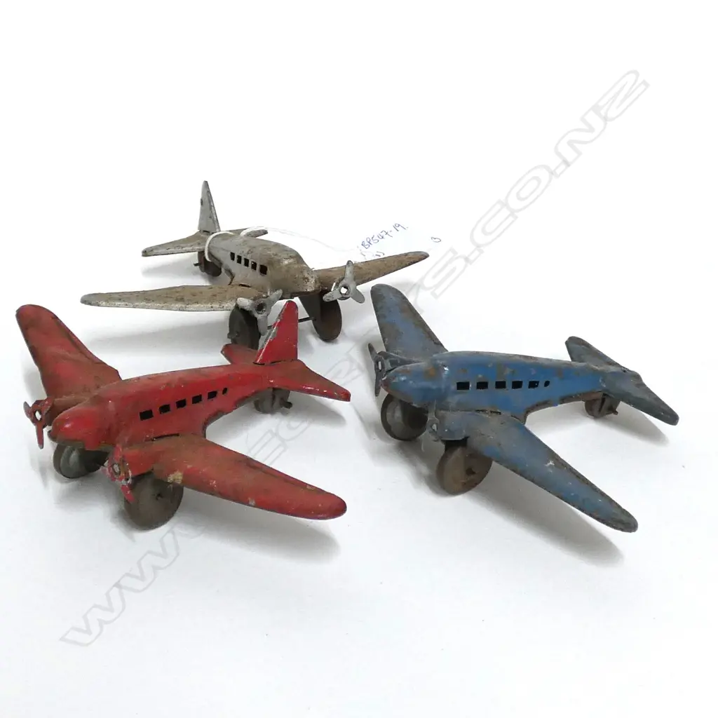 3 OLD JAPANESE TINPLATE TOY PLANES A.F Image 1++