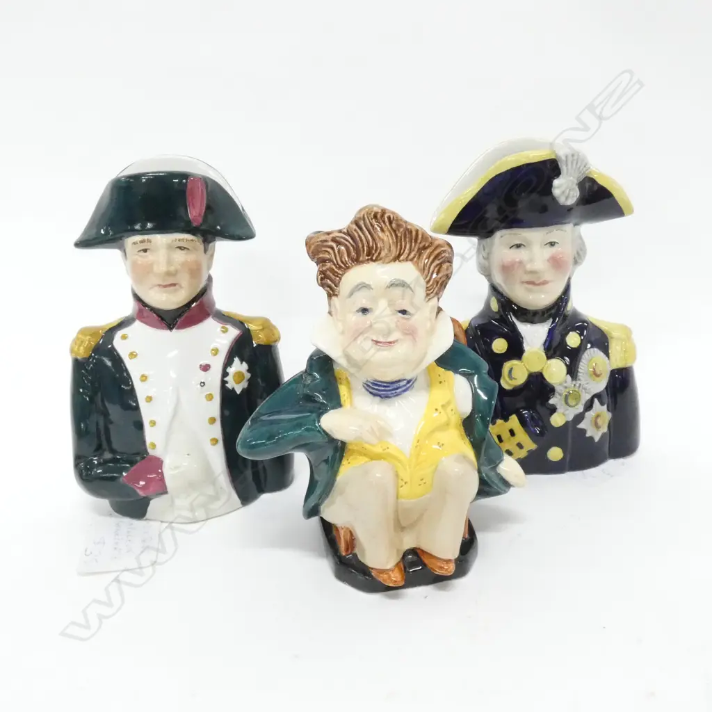 2 WOOD & SONS CHARACTER JUGS + A TOBY H. 155MM Image 1++