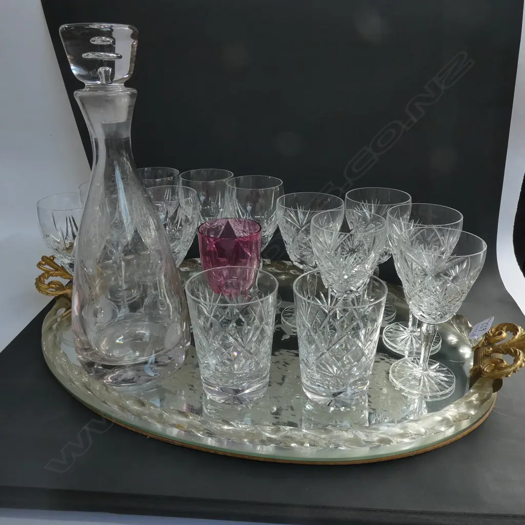 MURANO STYLE TRAY & ASST. GLASSES Image 1++