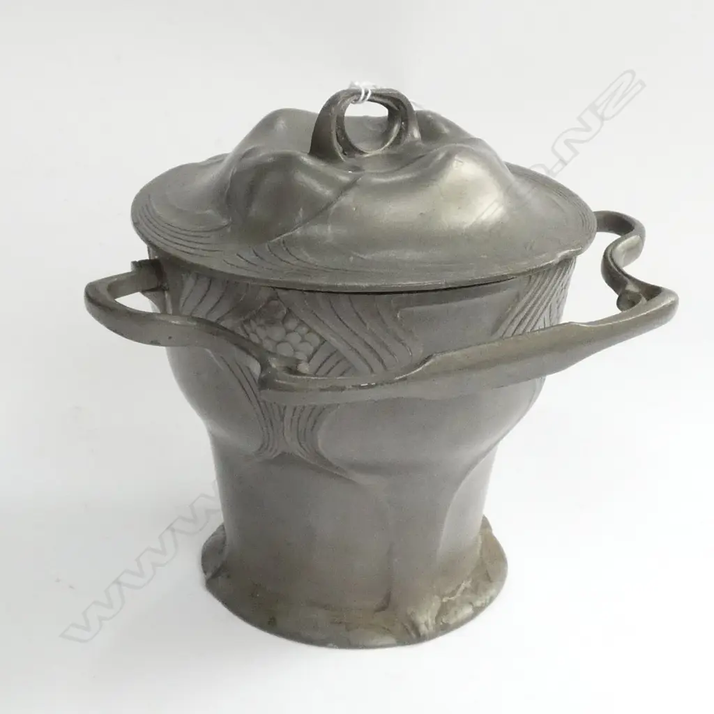 ORIVIT PEWTER JUGENDSTIL BISCUIT BOX H.160mm Image 1++
