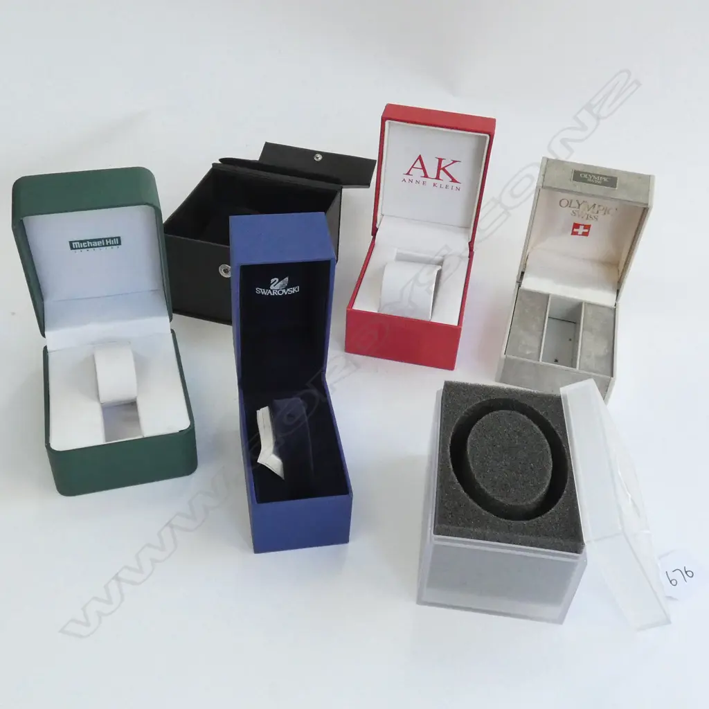 6 WATCH BOXES; SWAROVSKI, DKNY, ETC Image 1++