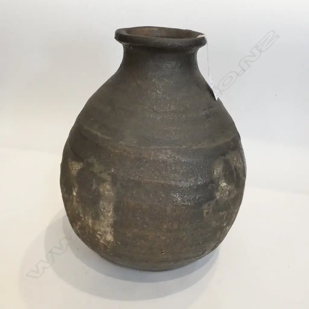 OLD JAPANESE STUDIO POTTERY VASE HEAVILY FIRED H.350mm Image 1++