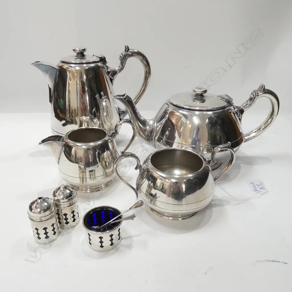 4 PC EP TEA SERVICE + 3 CONDIMENTS Image 1++