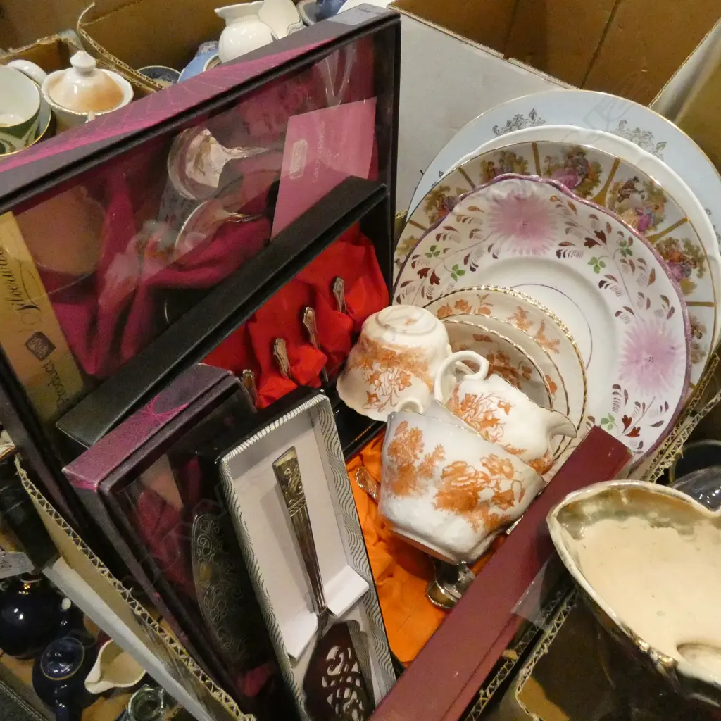 BOX LOT BOXED RODD CUTLERY, PLATES, CHINA ETC Image 1++
