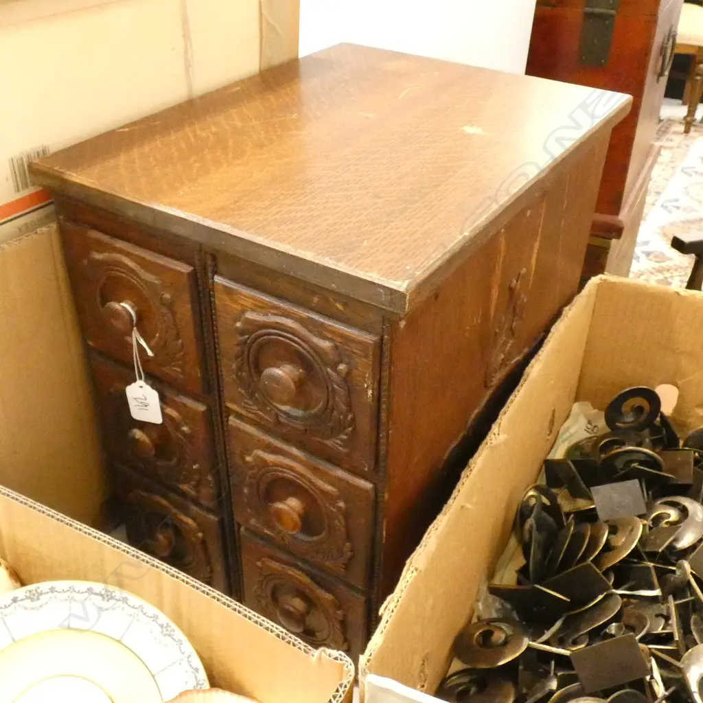 SMALL VINTAGE CHEST WITH 6 DRAWERS H. 360MM Image 1++