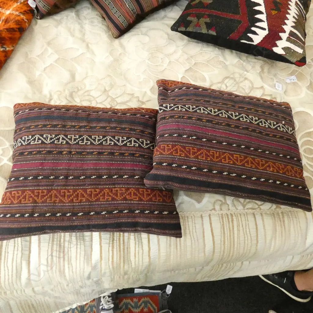 2 IRANIAN H/WOVEN JAJIM CUSHIONS Image 1++