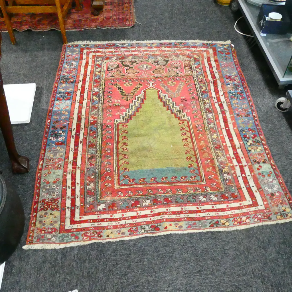19THC KERSEHIR CARPET - WORN Image 1++
