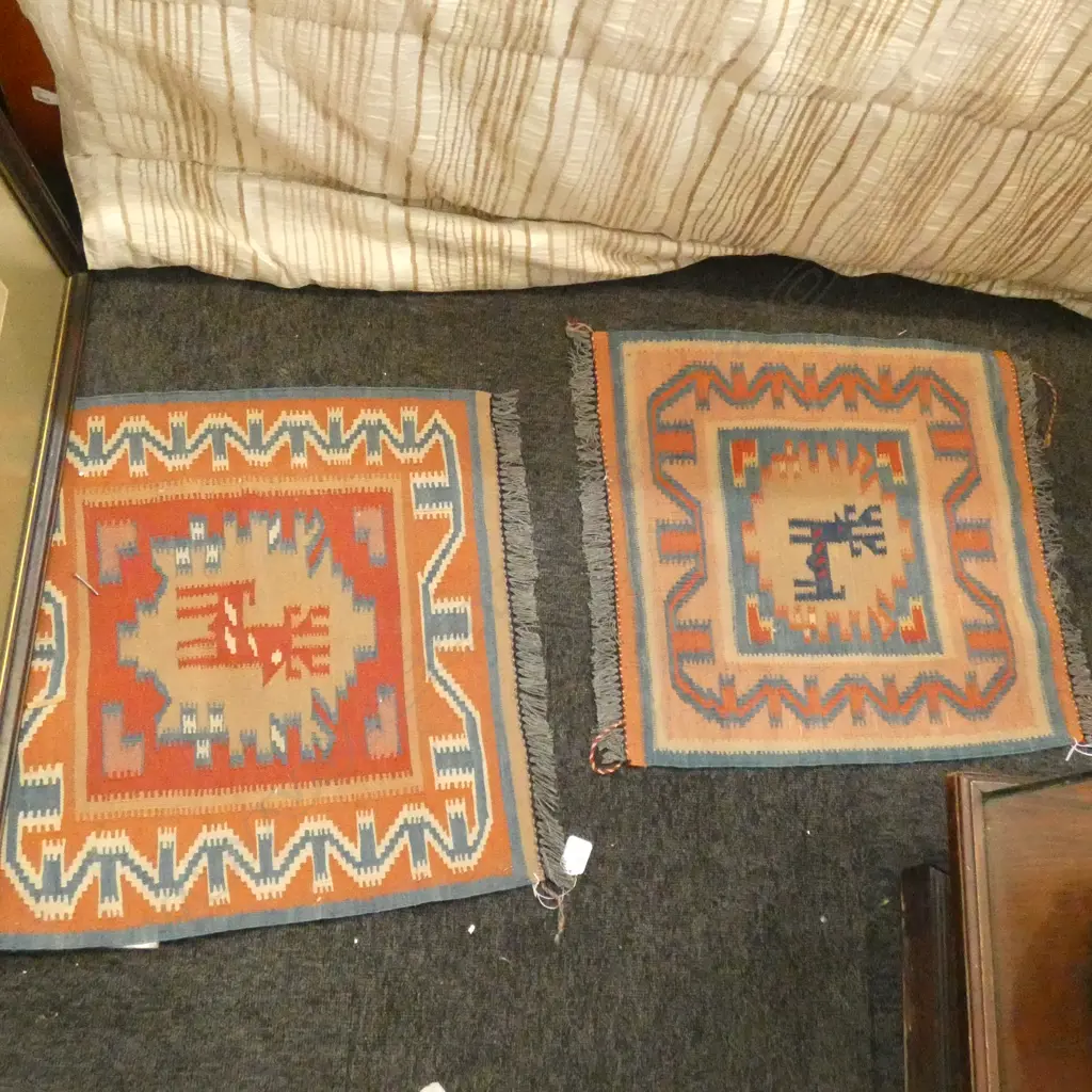 2 KELIM SMALL RUGS AFGHANISTAN 500X500mm Image 1++
