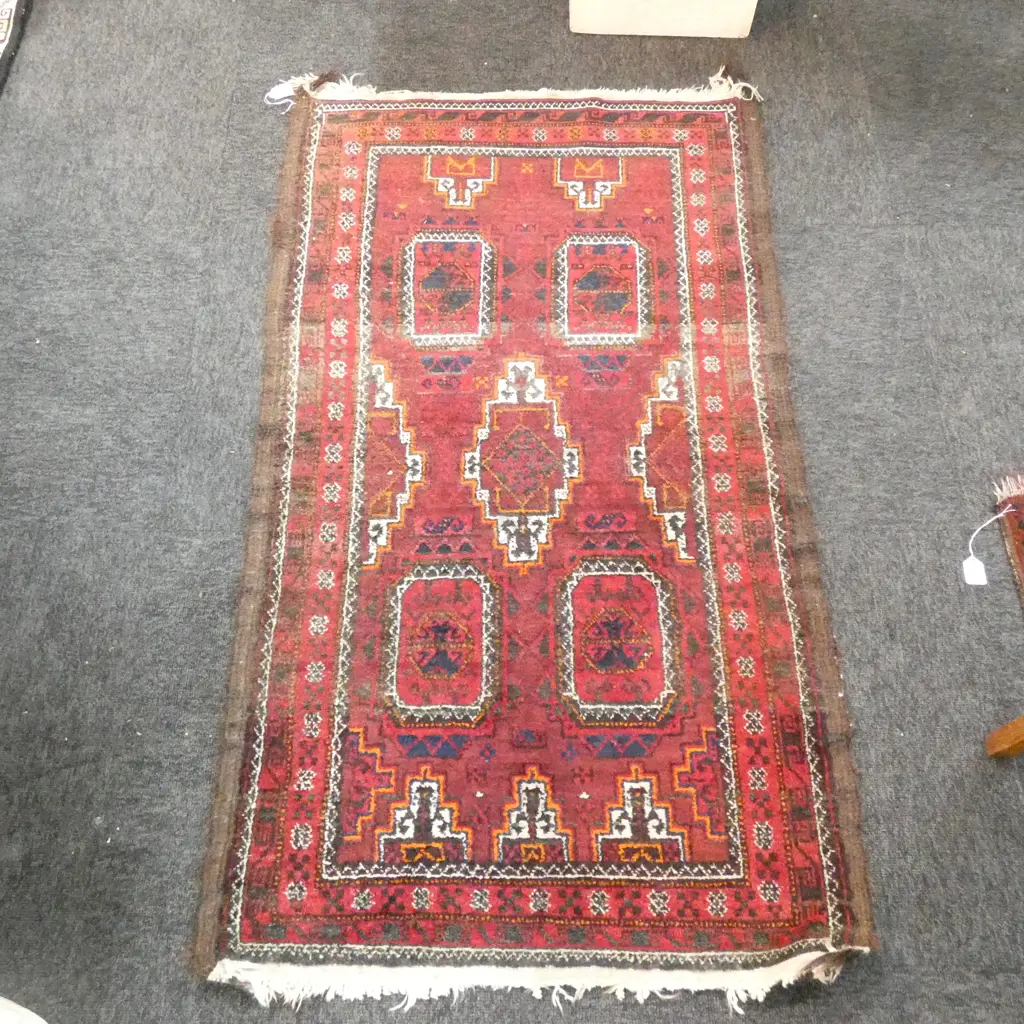 HAND KNOTTED ALL WOOL RUG 1250 X 720MM Image 1++