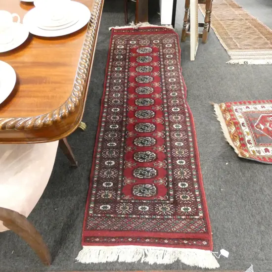 HAND KNOTTED WOOL PILE PAKISTAN TURKMAN RUNNER 1830 X 615MM