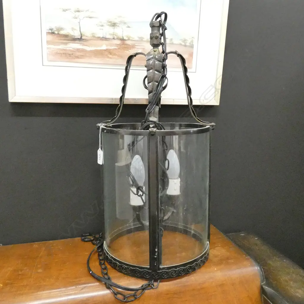 GLASS LANTERN LIGHT FITTING H. 510MM Image 1++