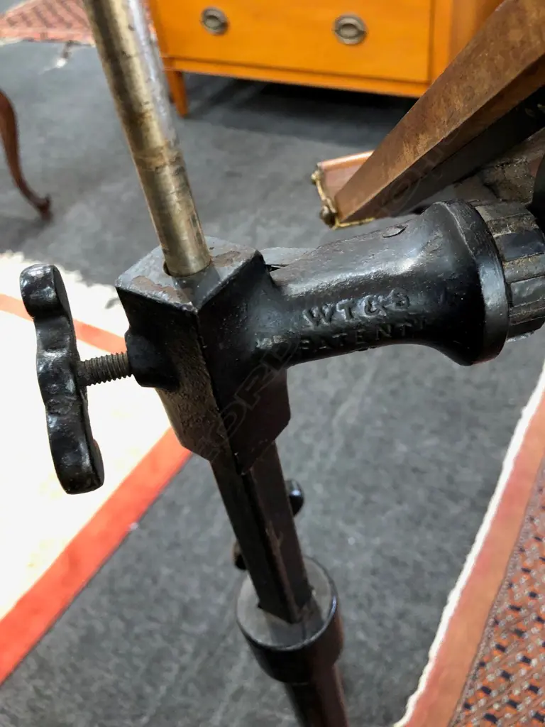 Superb quality Edwardian adjustable reading stand and table c.1905 Image 1++