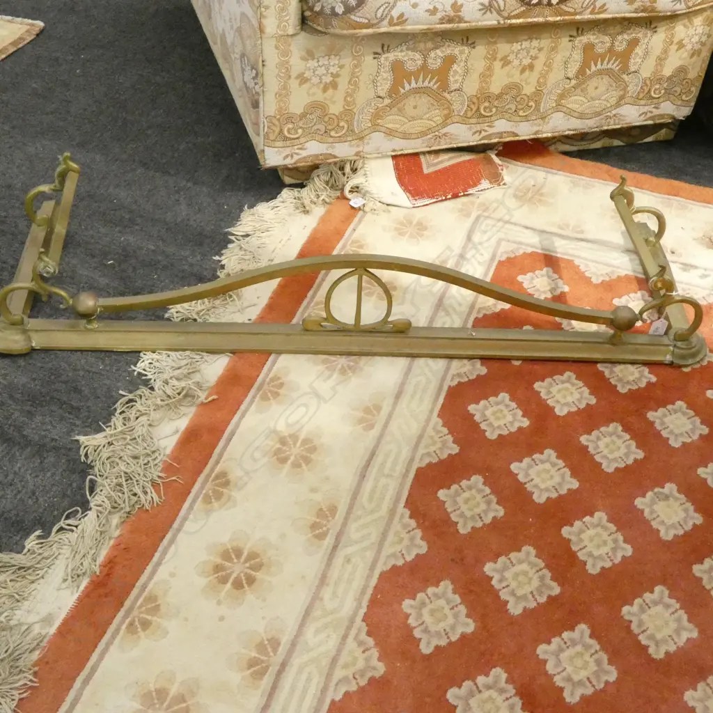 BRASS FIREPLACE HEARTH L. 1080MM Image 1++