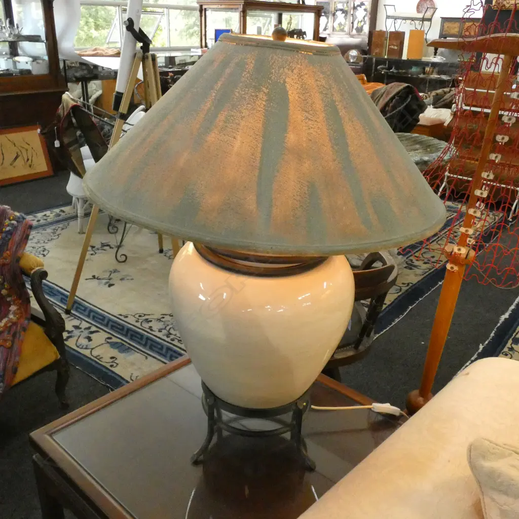 PR CRACKLE GLAZE LAMPS ON STANDS H. 800MM Image 1++