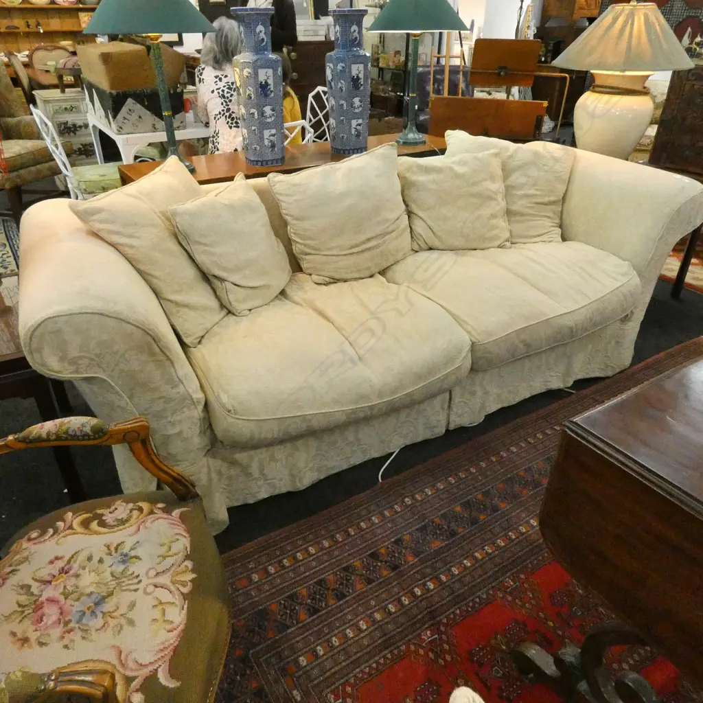 OFF WHITE UPHOLSTERED COUCH L. 2300MM D. 900MM Image 1++