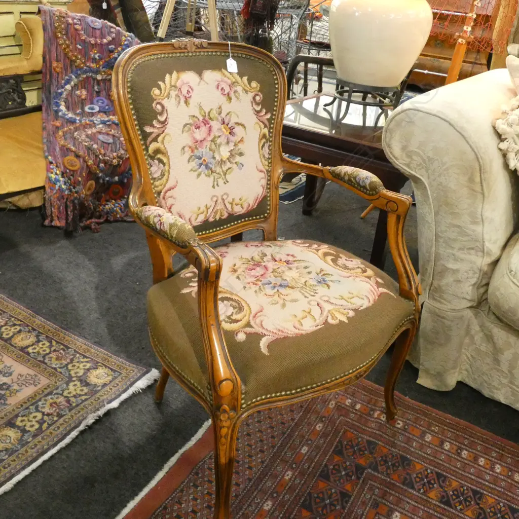 TAPESTRY UPHOLSTERED FAUTEUIL CHAIR Image 1++