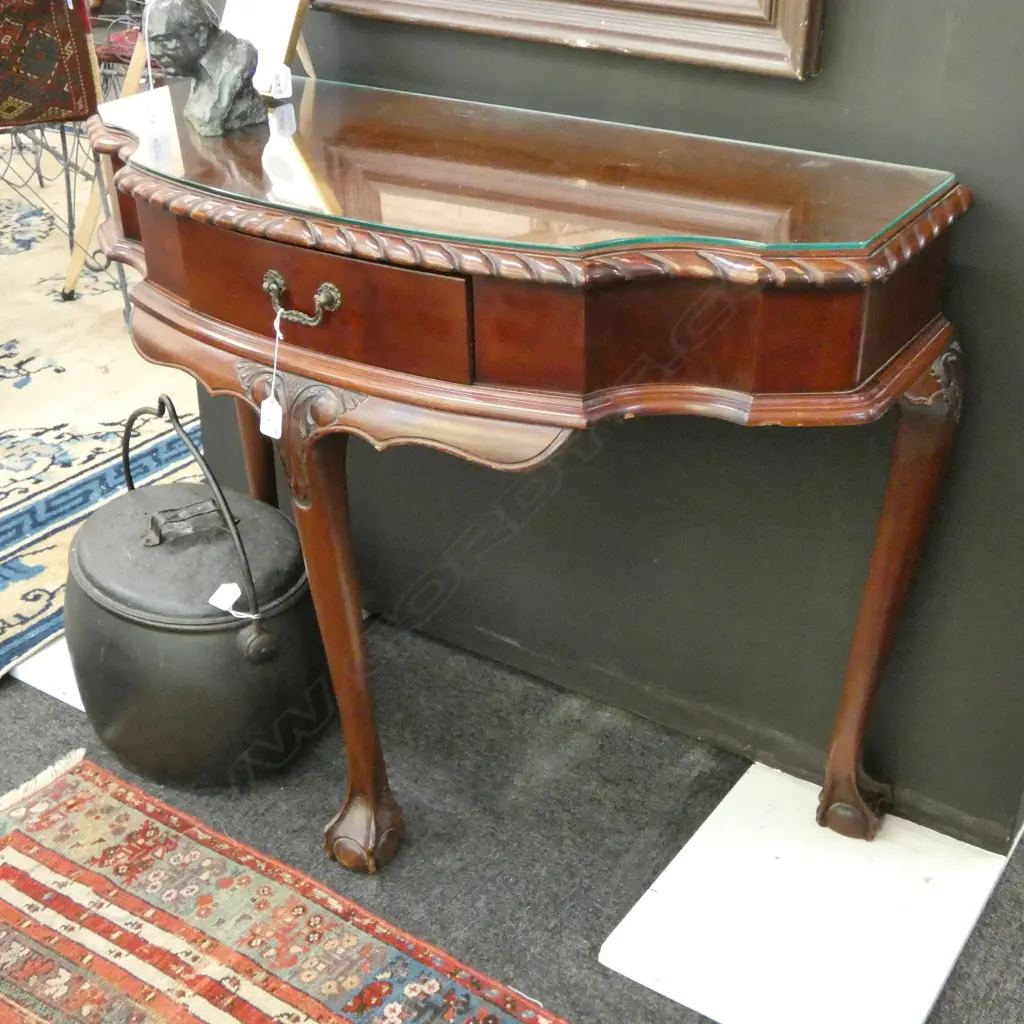 MAHOGANY HALL TABLE WITH DRAWER Image 1++