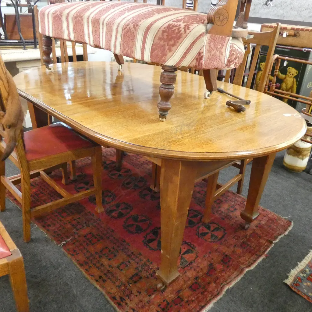 OAK DECO TABLE D ENDS L. 1720MM WITH 1 LEAF AND CRANK Image 1++