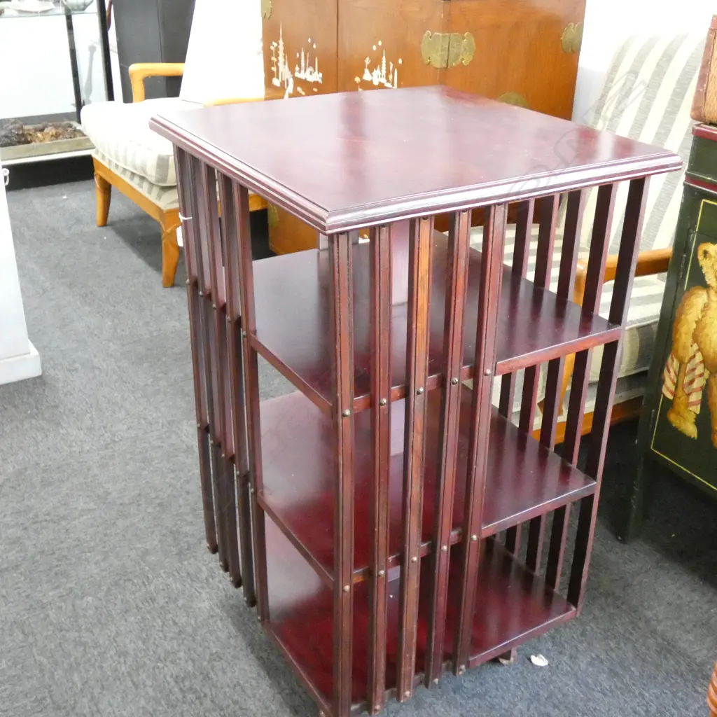 EDWARDIAN REVOLVING BOOKCASE IN MAHOGANY H 930 MM Image 1++