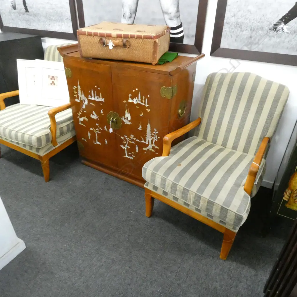 PR OF UPHOLSTERED ARMCHAIRS Image 1++