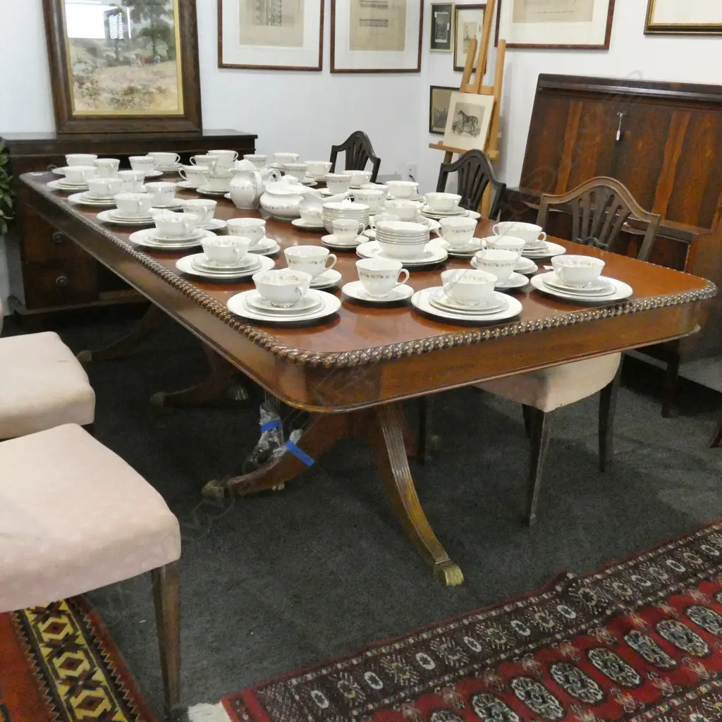 TWIN PEDESTAL REGENCY STYLE DINING TABLE L. 2410MM Image 1++