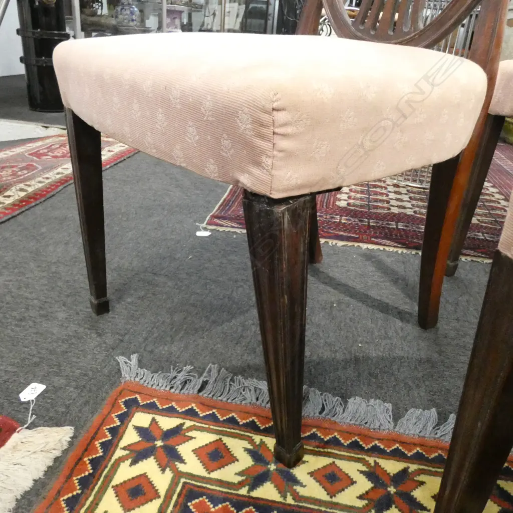 SIX HEPPLEWHITE STYLE MAHOGANY DINING CHAIRS Image 1++