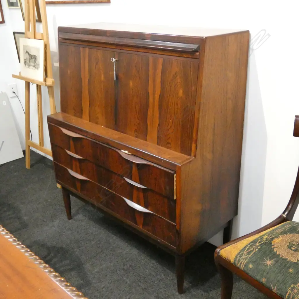 TEAK MID CENTURY FALL FRONT DESK W 1040 MM Image 1++