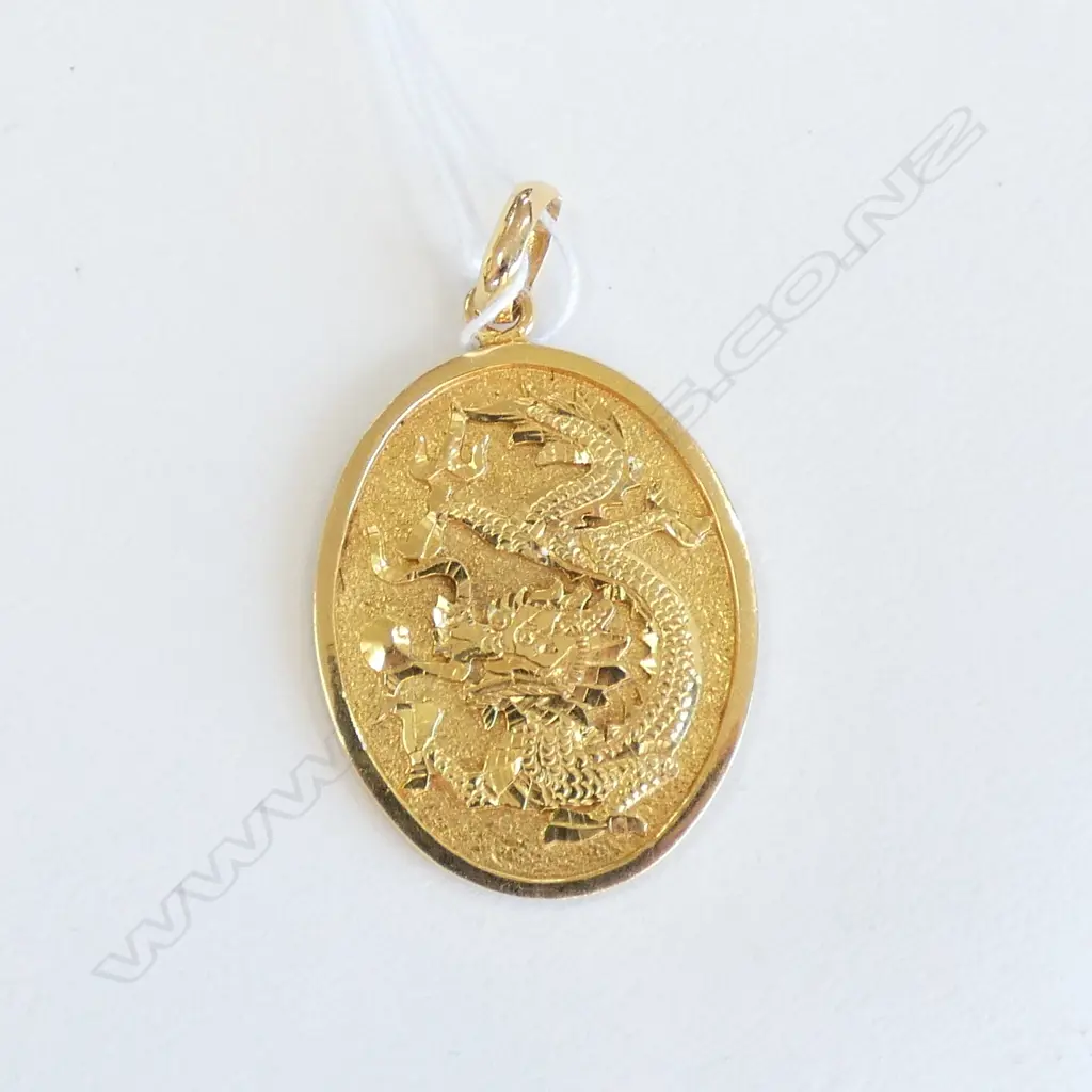 14K Y/GOLD CHINESE PENDANT DRAGON 9.58GMS Image 1++
