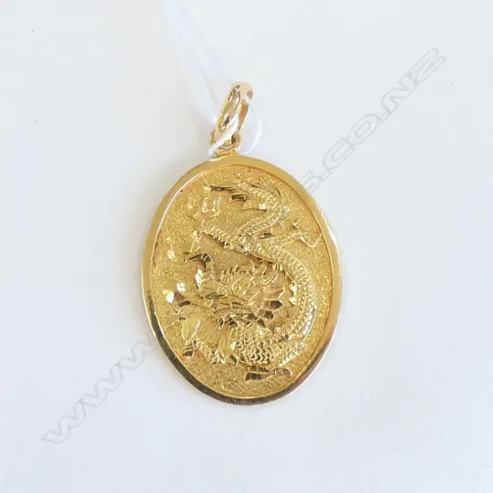 14K Y/GOLD CHINESE PENDANT DRAGON 9.58GMS