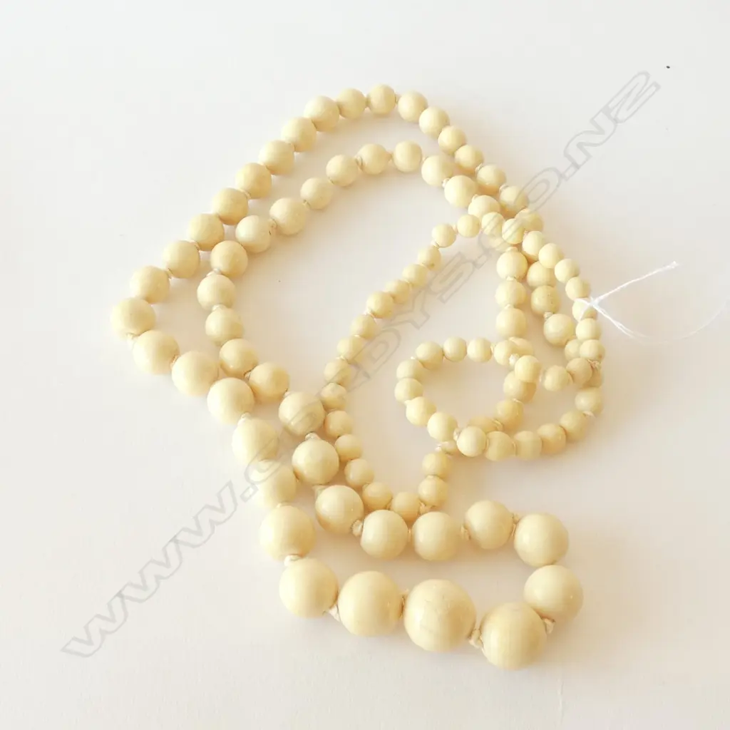 LONG VINTAGE BONE NECKLACE GRADUATING Image 1++